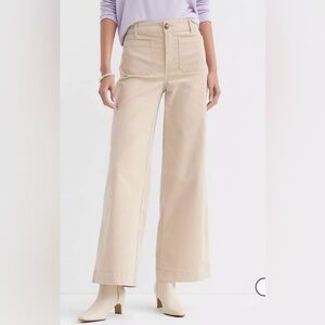 LOFT Wide Leg Pants in Light Beige Corduroy